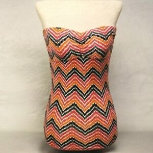 RUE 21 Chevron Print Tube Top Size Small